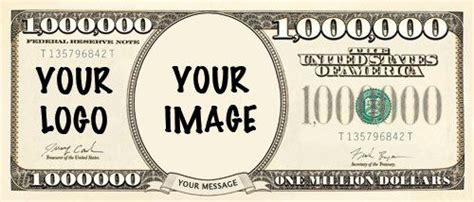 Custom Dollar Bill Template Fresh Custom Printed Promotional Million