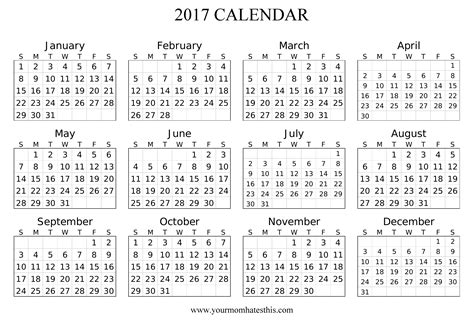 2017 Calendar Download