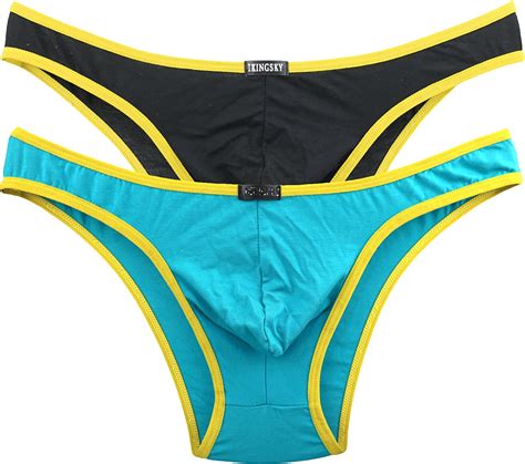 Ikingsky Men S Low Rise Modal Bikini Briefs Sexy Brazilian Back Mens Underwear Amazon Ca