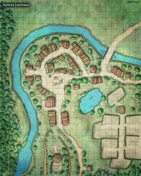 Crescent Village By Rustymaps City Map 24x30 Dndmaps