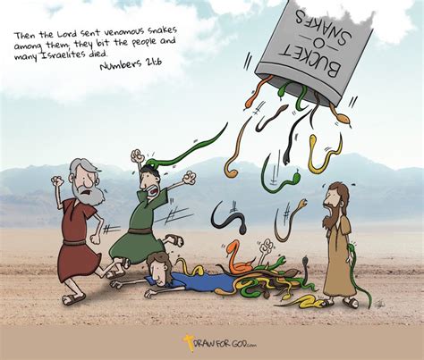 Stop Complaining God Sends Snakes To The Israelites Cartoon