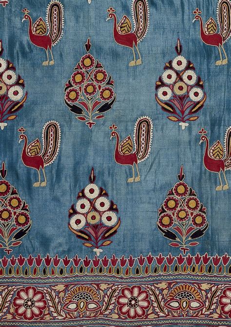 Skirt Cloth Silk Embroidered With Silk Thread Kutch Gujurat Circa