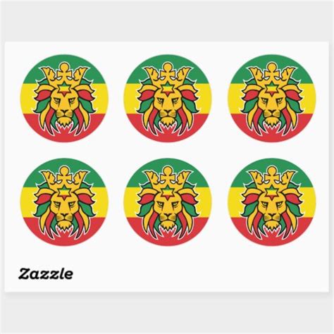 Rastafari Lion Of Judah Classic Round Sticker Zazzle