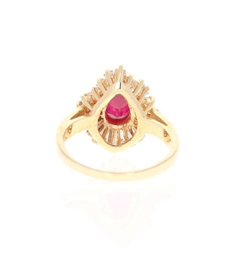 2 49 carat ruby diamond 14 karat yellow gold ballerina ring for sale at 1stdibs