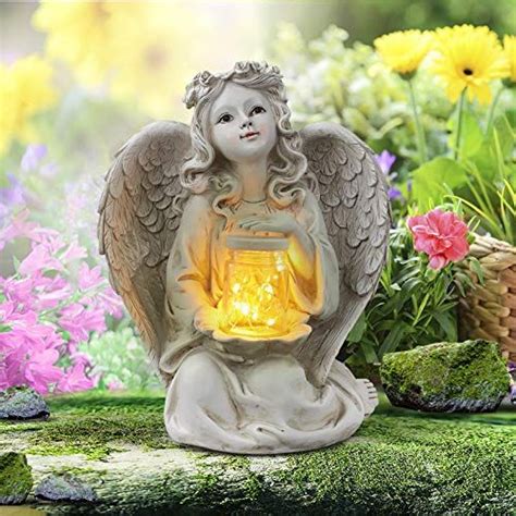 Tchy Guardian Angel Garden Statue Solar Lights Angel Decorations