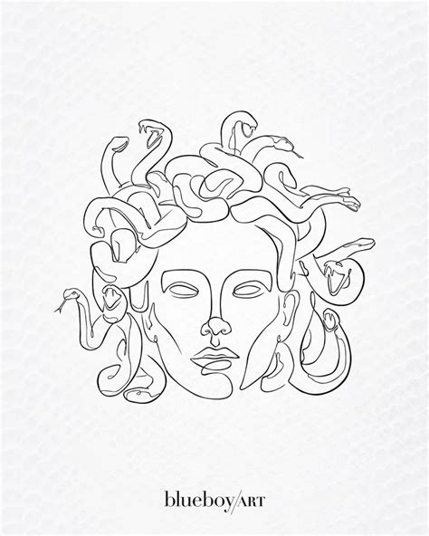 Medusa Print Medusa Wall Art Line Art Greek Line Drawing Print Greek Mythology Wall Art
