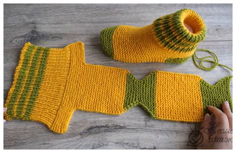 Easy Knit One Piece Slippers Free Knitting Pattern Video Knitting Ba