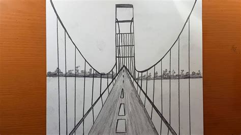 Desenho De Paisagem Desenho De Ponte De Perspectiva Fácil Desenho