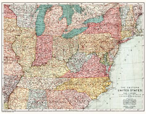 Old Map Of The Eastern United States In 1909 Buy Vintage Map Replica