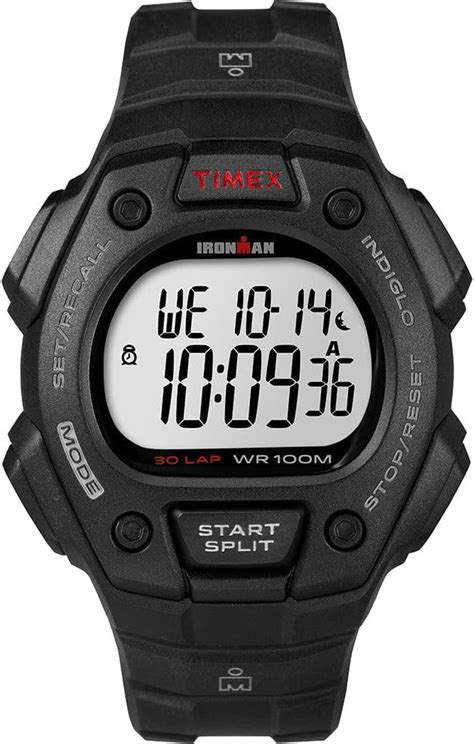 Timex Ironman Classic 30 Lap Full Size Watch Blackred T5k822 Amazonca Clothing Shoes