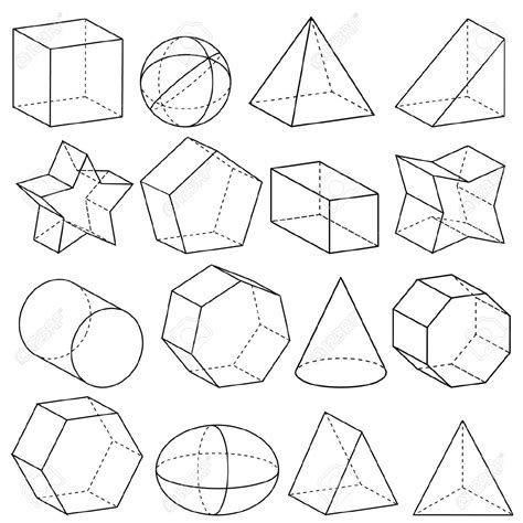 Geometric Shapes Drawing 3d Geometric Shapes Geometric Drawing