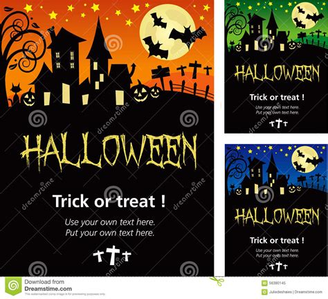 Halloween Invitation Poster Or Card Illustration Stock Vector
