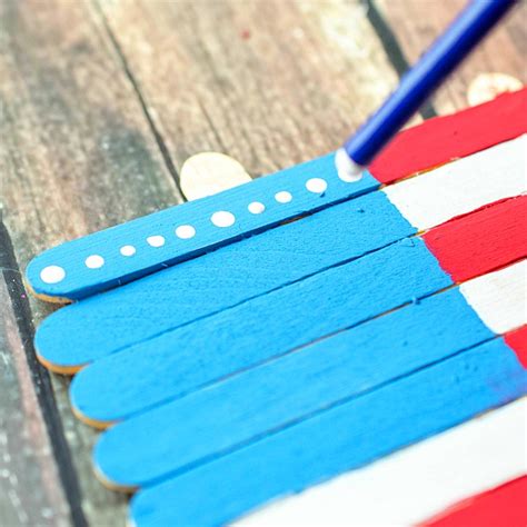 Super Easy Popsicle Stick American Flag Craft For Kids