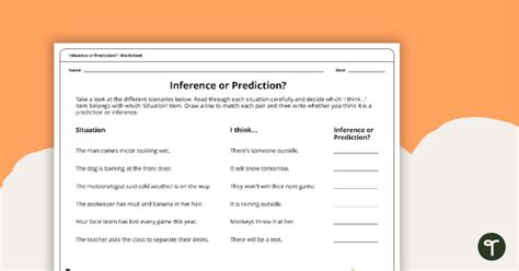 Inference Vs Prediction Teach Starter