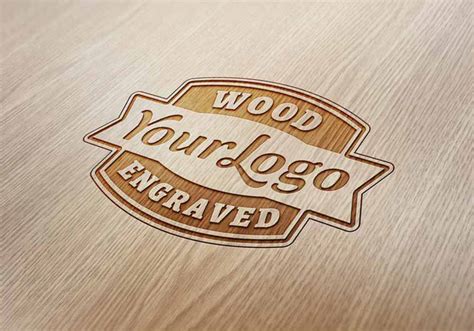Free Wood Engraved Logo Psd Mockup Mockup City