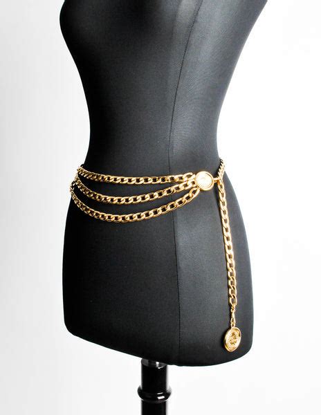Chanel Vintage Gold Triple Chain Belt Amarcord Vintage Fashion