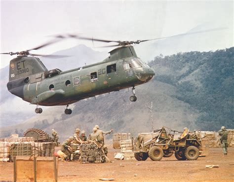 Ch 46 Helicopter Picking Up Supplies Historynet