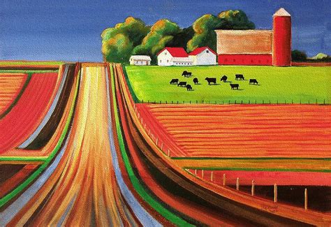 Folk Art Farm Painting By Toni Grote Pixels