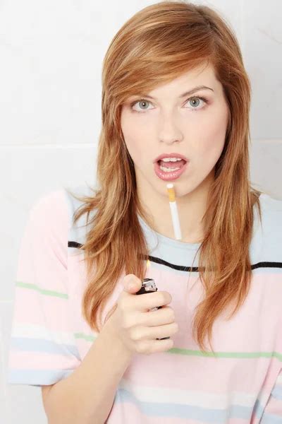Teen Girl Caught On Smoking Stock Photo Piotr Marcinski