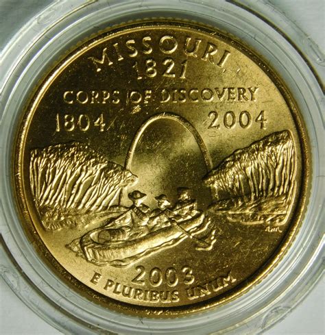 2003 P 24k Gold Layered Missouri Commemorative State Quarter In