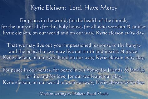 Take a look below for a collection of songs. Kyrie Eleison | World peace, Told you so, Faith