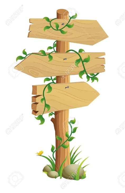 Wooden Direction Sign Directional Signs Clip Art Clip Art Borders