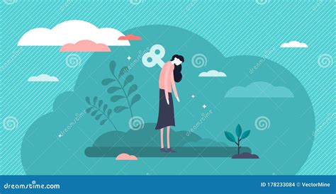Burnout Vector Illustration Low Energy Fatigue Mother Tiny Persons
