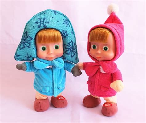 Masha And Bear Figure Electronic Toys Russian Dancing Walking Talking Singing Doll Birthday T