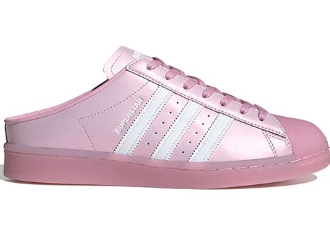 New adidas womens superstar metallic casual shoes, gold/white size: adidas Superstar Mule True Pink Cloud White - FX2756