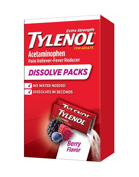 Extra Strength Dissolve Packs For Adult Pain And Fever Relief Tylenol