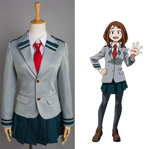 My Boku No Hero Academia Tsuyu Cosplay Costume Girls School Uniform