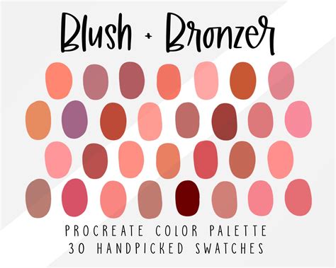 Blush And Bronzer Color Palette For Procreate Canva Adobe And Beyond