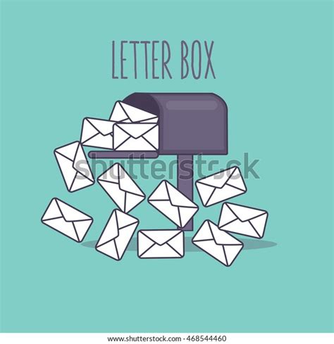 Full Inbox Email Mailbox Letter Box Stock Vector Royalty Free