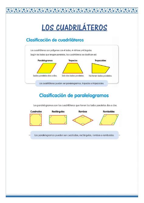 Ejercicio De Los Cuadriláteros Cuadrilateros Clasificacion De