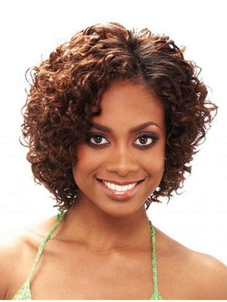 Lady Short Curly Lace Front Human Hair African American Wig Chin