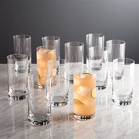 peak highball glasses set of 12 crate and barrel