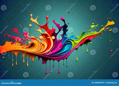 Rainbow Color Paint Splash Wallpaper Background Abstract Background