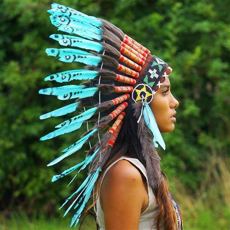 Turquoise Chief Headdress 65cm Indian Headdress Novum Crafts