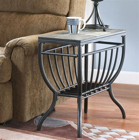Home accent furniture end tables broyhill furniture attic heirlooms round end table. Slate End Tables Showcasing Rustic Details - HomesFeed