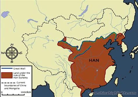 The Han Dynasty Map Ancient China Maps China Highlights