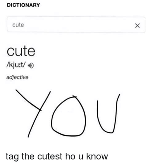 Dictionary Cute Cute Adjective You Tag The Cutest Ho U Know Cute Meme