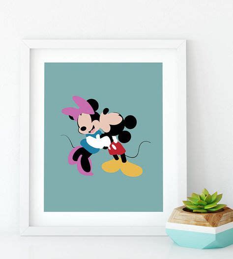 Mickey And Minnie Mouse Disney Minimalist Art Por Minimalistda