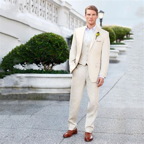 Summer Beige Men Suits Wedding Suits For Man Groom Blazer Custom Slim Fit Casual Tailored Tuxedo