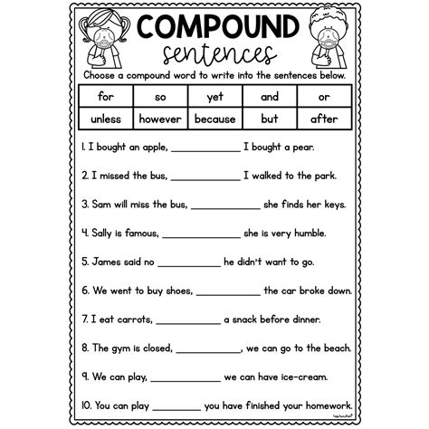 Compound Sentences Worksheet Top Teacher