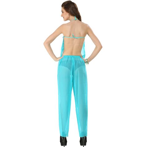 3 Piece Elegant Cyan See Through Pajama Set At Rs 450set Pajama Suit