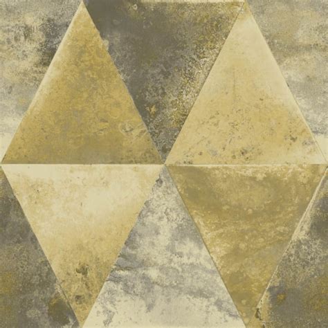 Muriva Triangle Pattern Wallpaper Geometric Metallic Foil Vinyl L62502