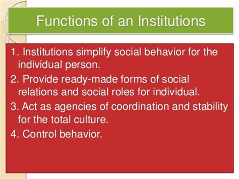 Social Institutions In Society