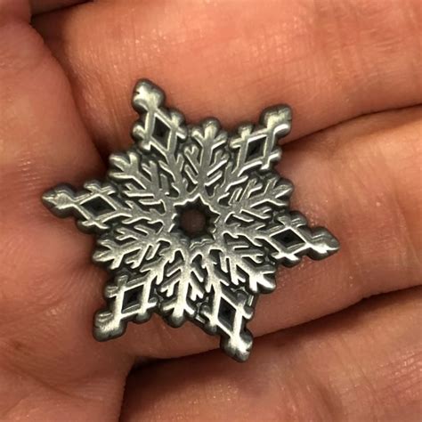 Antique Silver Snowflake Enamel Pin Lapel Pin Winter Etsy
