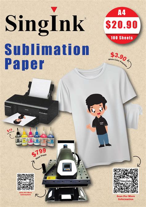 With a 'teflon' coating, this cover sheet is durable. Sublimation Heat Transfer Paper 100 Sheets | Singink