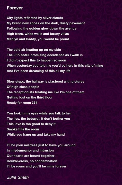 Forever Forever Poem By Julie Smith
